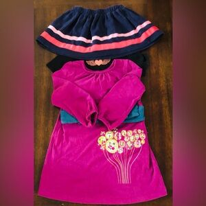 3Pcs baby girl’s Nohi dress balloons graphics/GymBoree skirt/ Top. 4T